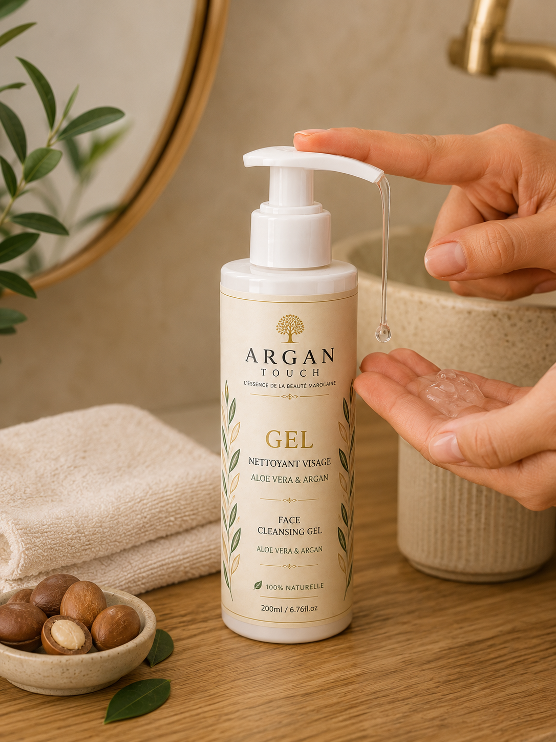 Bienfaits composition et utilisation du gel nettoyant visage Aloe Vera et Argan Argan Touch
