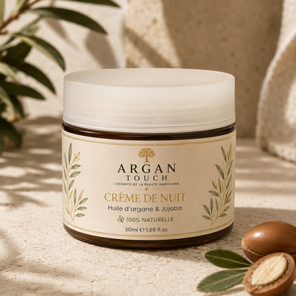 Crème de nuit Argan Touch à l'huile d'argan et au jojoba – pot de 50 ml