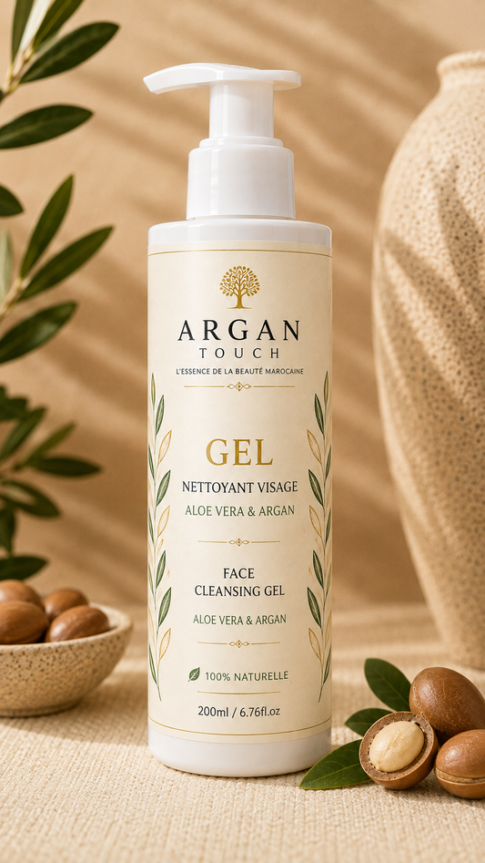 Gel nettoyant visage Argan Touch à l’aloe vera et à l’huile d’argan – 200 ml