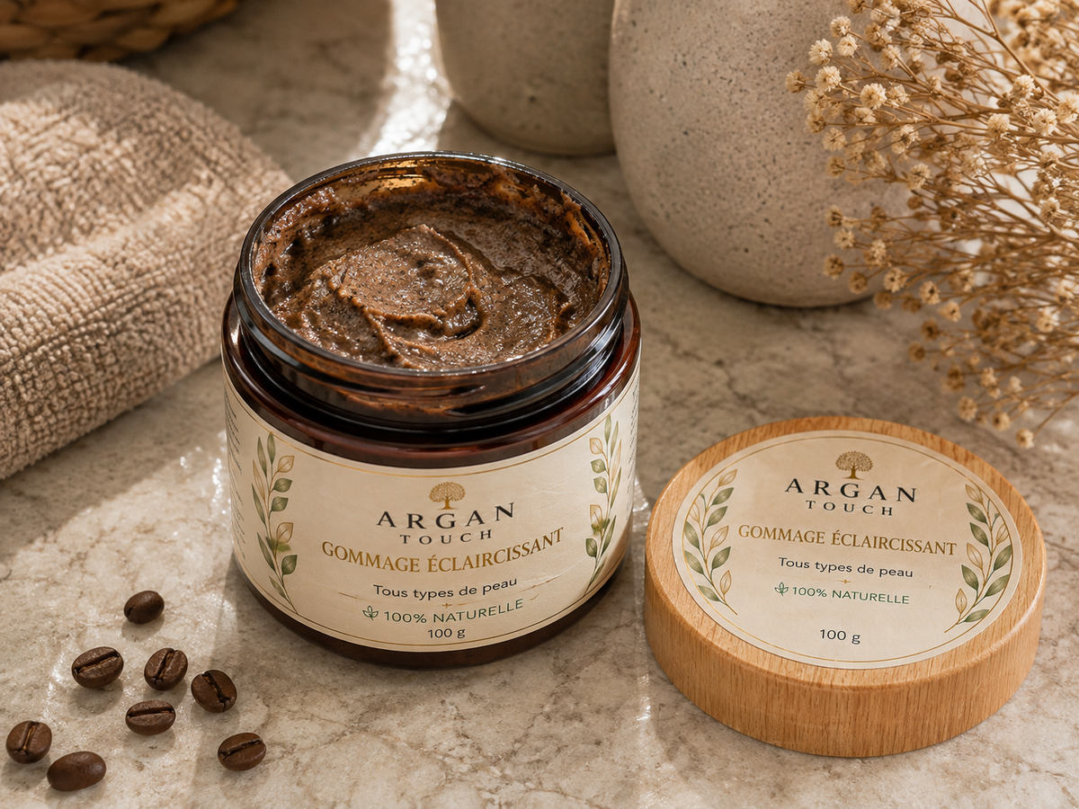 Texture du gommage éclaircissant corps et visage Argan Touch
