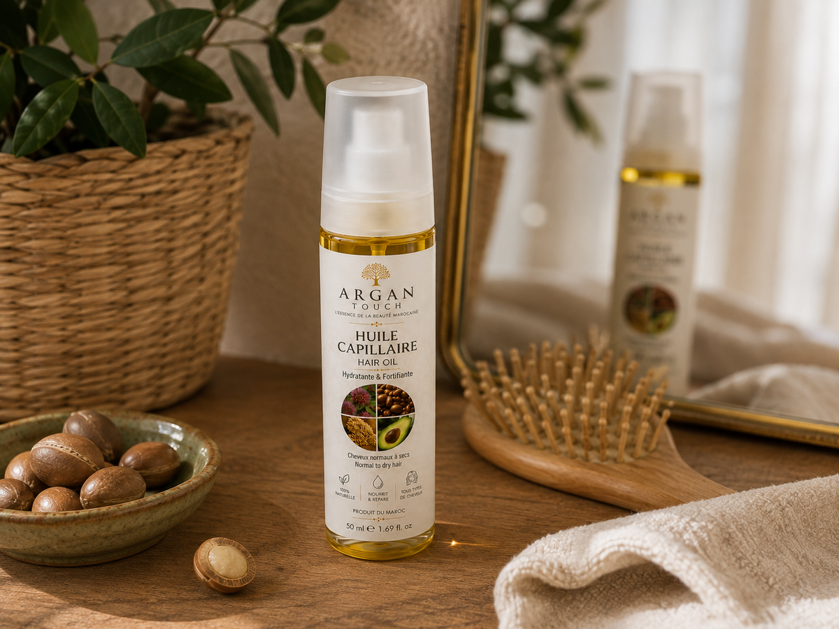 Huile capillaire Argan Touch soin nourrissant pour les cheveux