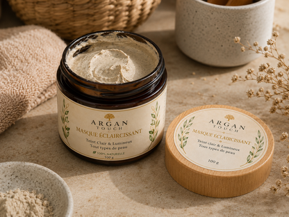 Masque éclaircissant visage Argan Touch pot ouvert texture crème